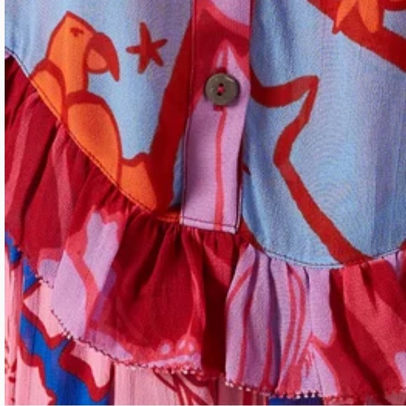 Farm Rio mixed living maxi tiered printed dress fit S /M 👇 - Picture 5 of 8